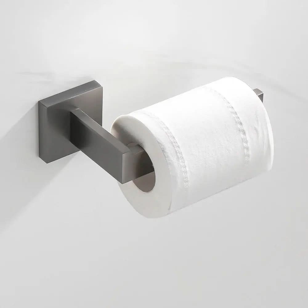 Kit Acessórios para Banheiro Completo 5 Peças Inox - Toalheiro Grafite Escovado - Minha loja