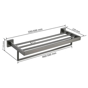 Kit Acessórios para Banheiro Completo 5 Peças Inox - Toalheiro Grafite Escovado - Minha loja