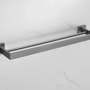 Kit Acessórios para Banheiro Completo 5 Peças Inox - Toalheiro Grafite Escovado - Minha loja