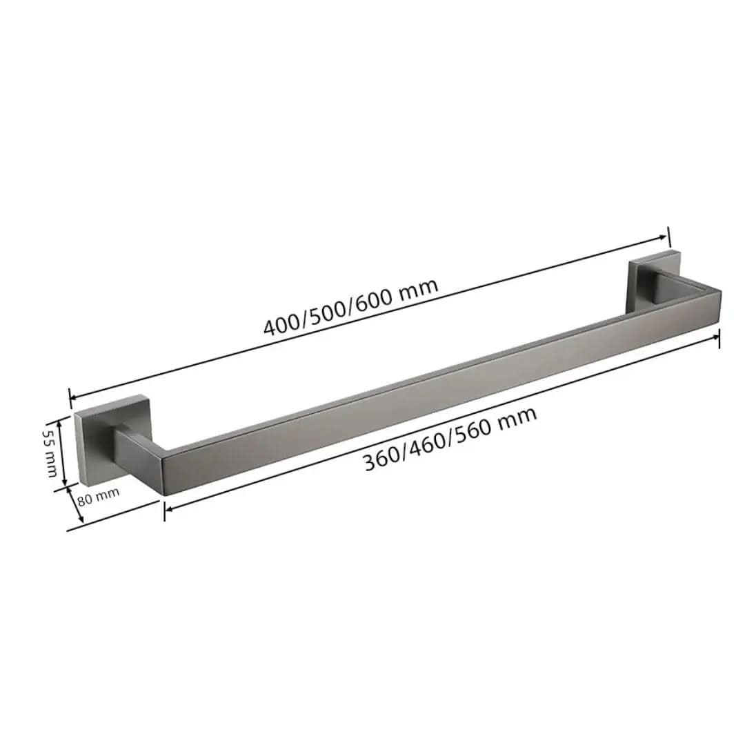 Kit Acessórios para Banheiro Completo 5 Peças Inox - Toalheiro Grafite Escovado - Minha loja