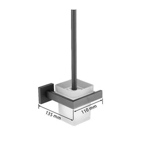 Kit Acessórios para Banheiro Completo 5 Peças Inox - Toalheiro Grafite Escovado - Minha loja