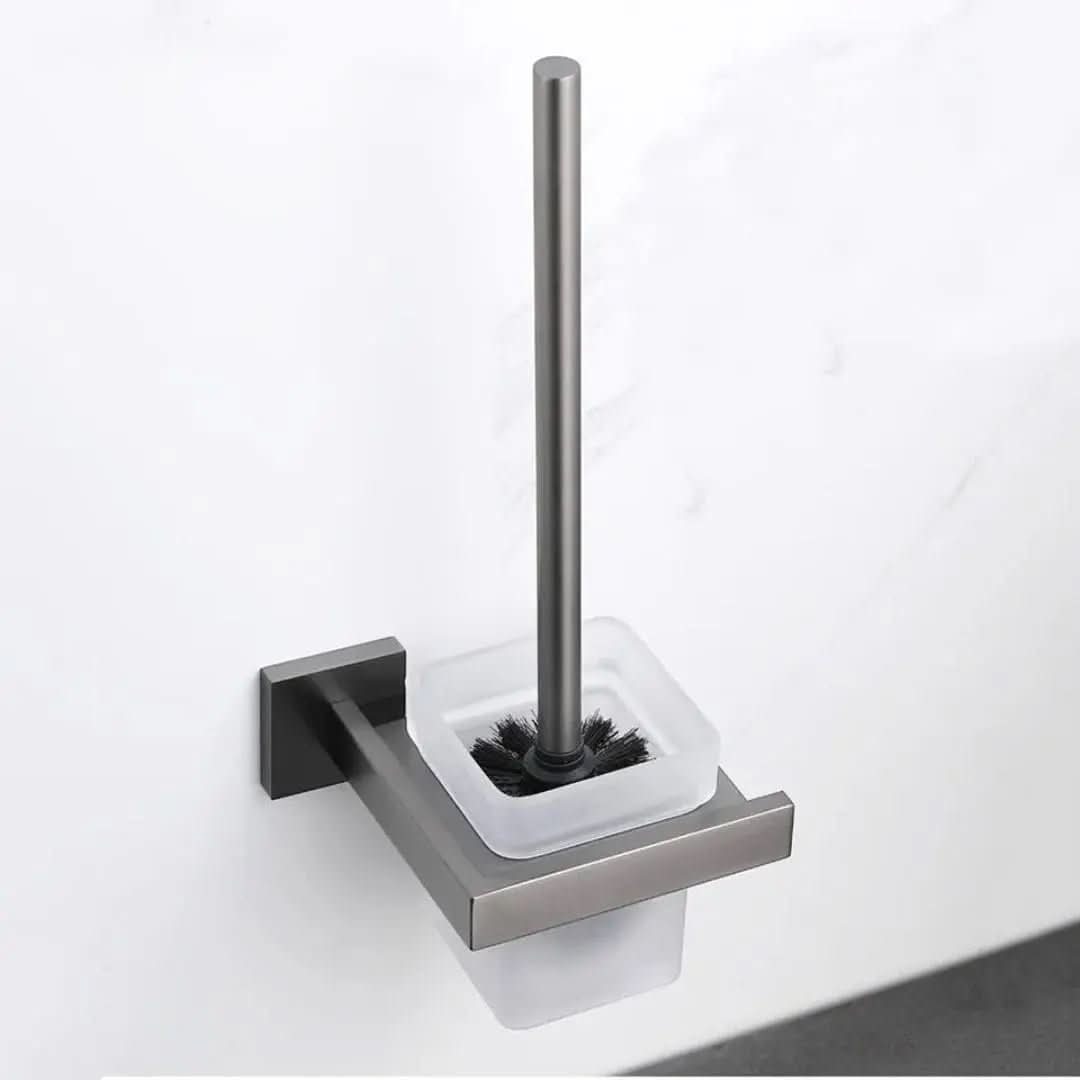 Kit Acessórios para Banheiro Completo 5 Peças Inox - Toalheiro Grafite Escovado - Minha loja