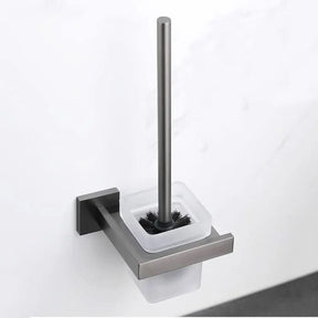 Kit Acessórios para Banheiro Completo 5 Peças Inox - Toalheiro Grafite Escovado - Minha loja