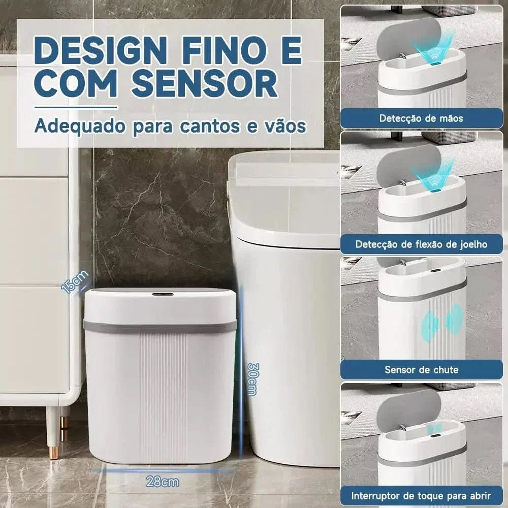 Lixeira para Banheiro, Cozinha e Escritório com Sensor Inteligente - Praticidade e Higiene - Minha loja