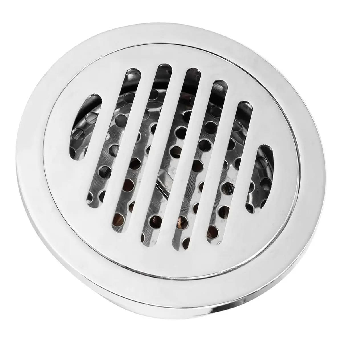Ralo para Banheiro Inteligente Redondo Cromado Inox 10x10cm - Design Moderno e Funcional - Minha loja