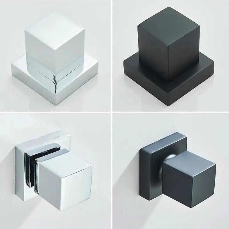 Duschset 20 x 20 cm aus 304-Edelstahl mit Registeroberflächen in Schwarz/Chrom für die Badezimmerdusche – Mein Shop