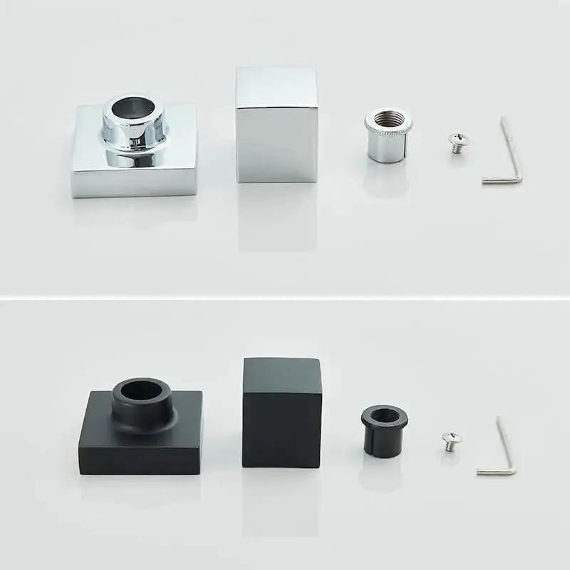 Duschset 20 x 20 cm aus 304-Edelstahl mit Registeroberflächen in Schwarz/Chrom für die Badezimmerdusche – Mein Shop