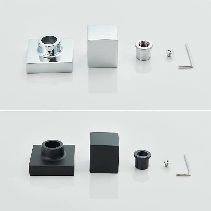Kit Ducha Chuveiro 20×20cm Inox 304 Com Acabamentos Registros Preto/Cromado Para Chuveiro Banheiro - Minha loja