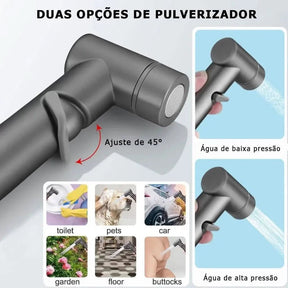 Ducha Higiênica para Banheiro Completo com Spray de Alta Pressão Regulável - Instalação Fácil - Minha loja