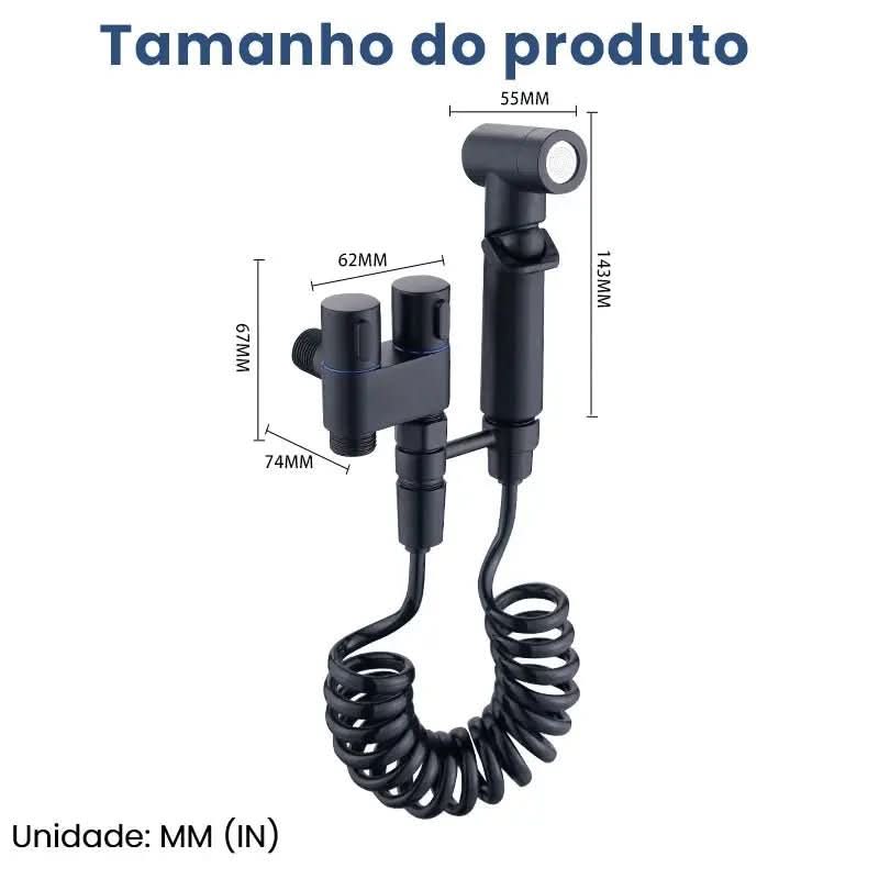 Ducha Higiênica para Banheiro Completo com Spray de Alta Pressão Regulável - Instalação Fácil - Minha loja