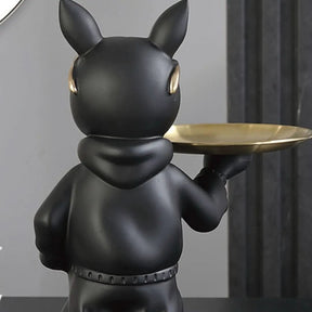 Estatueta Decorativa Bulldog Francês Mordomo com Bandeja - Minha loja
