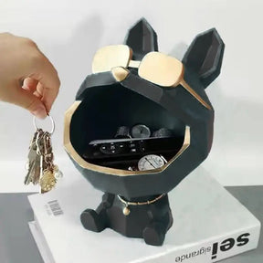 Estatueta Decorativa Bulldog Francês Porta Itens - Charme e Funcionalidade para Seu Ambiente - Minha loja