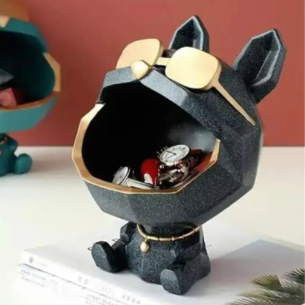 Estatueta Decorativa Bulldog Francês Porta Itens - Charme e Funcionalidade para Seu Ambiente - Minha loja