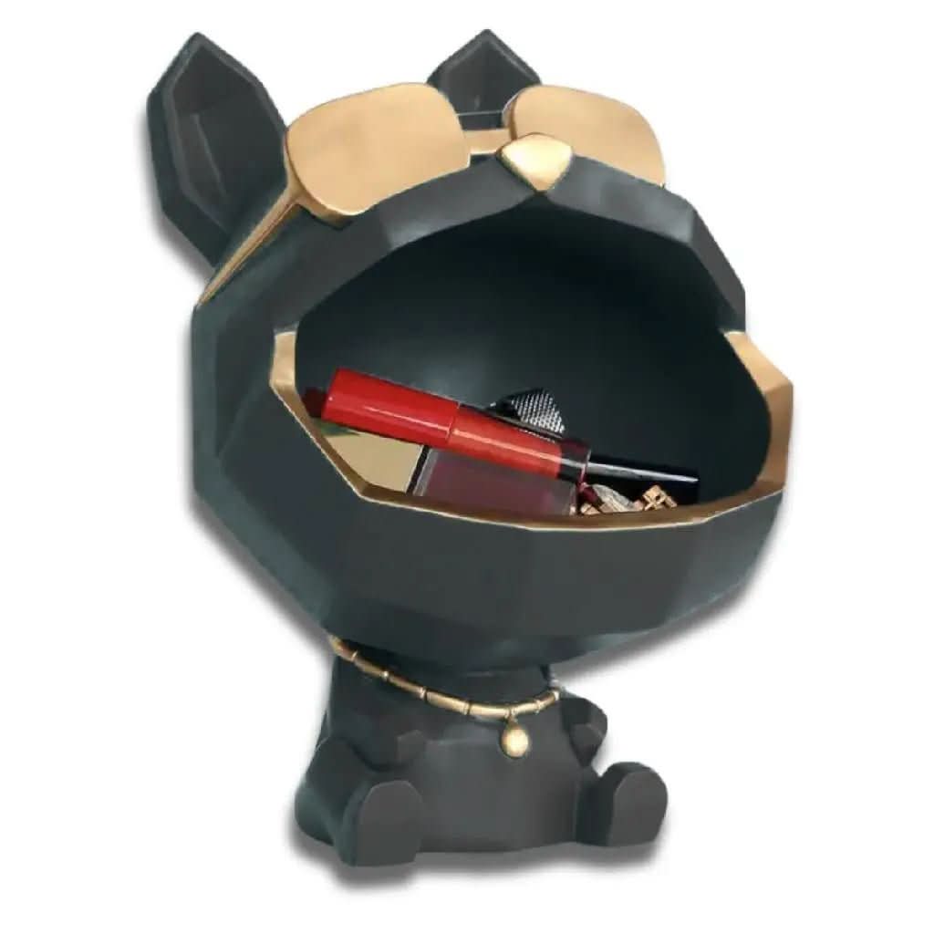 Estatueta Decorativa Bulldog Francês Porta Itens - Charme e Funcionalidade para Seu Ambiente - Minha loja