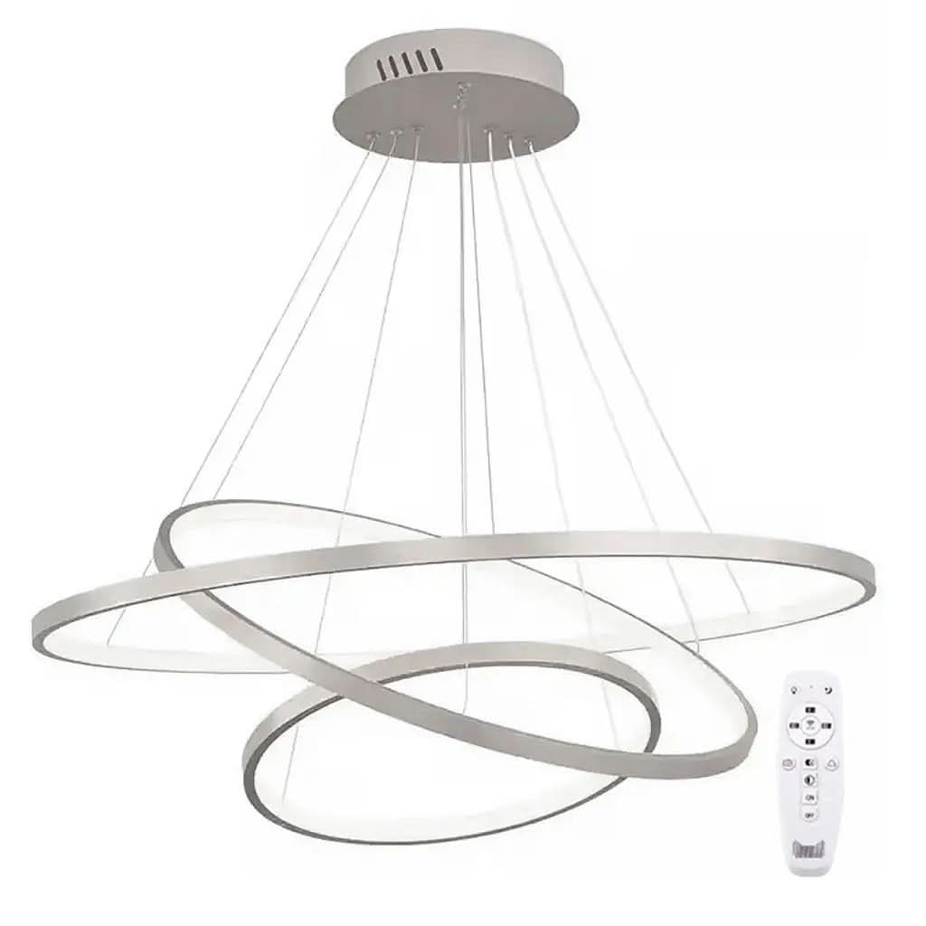 Lustre Led Moderno Pendente Anéis 3 Arcos com Controle - Iluminação Elegante e Sofisticada - Minha loja