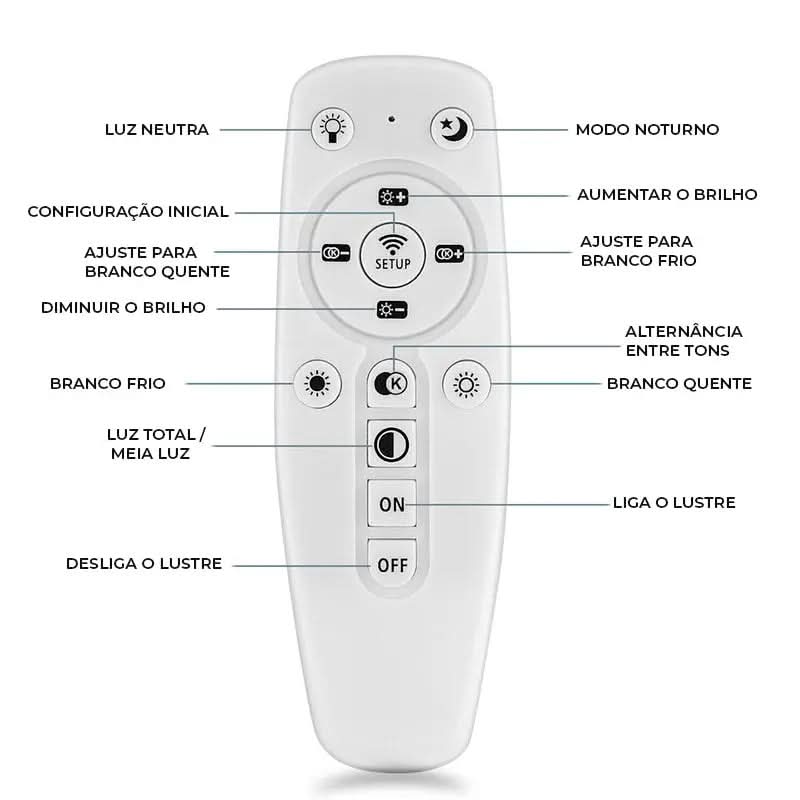Lustre Led Moderno Pendente Anéis 3 Arcos com Controle - Iluminação Elegante e Sofisticada - Minha loja