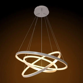 Lustre Led Moderno Pendente Anéis 3 Arcos com Controle - Iluminação Elegante e Sofisticada - Minha loja