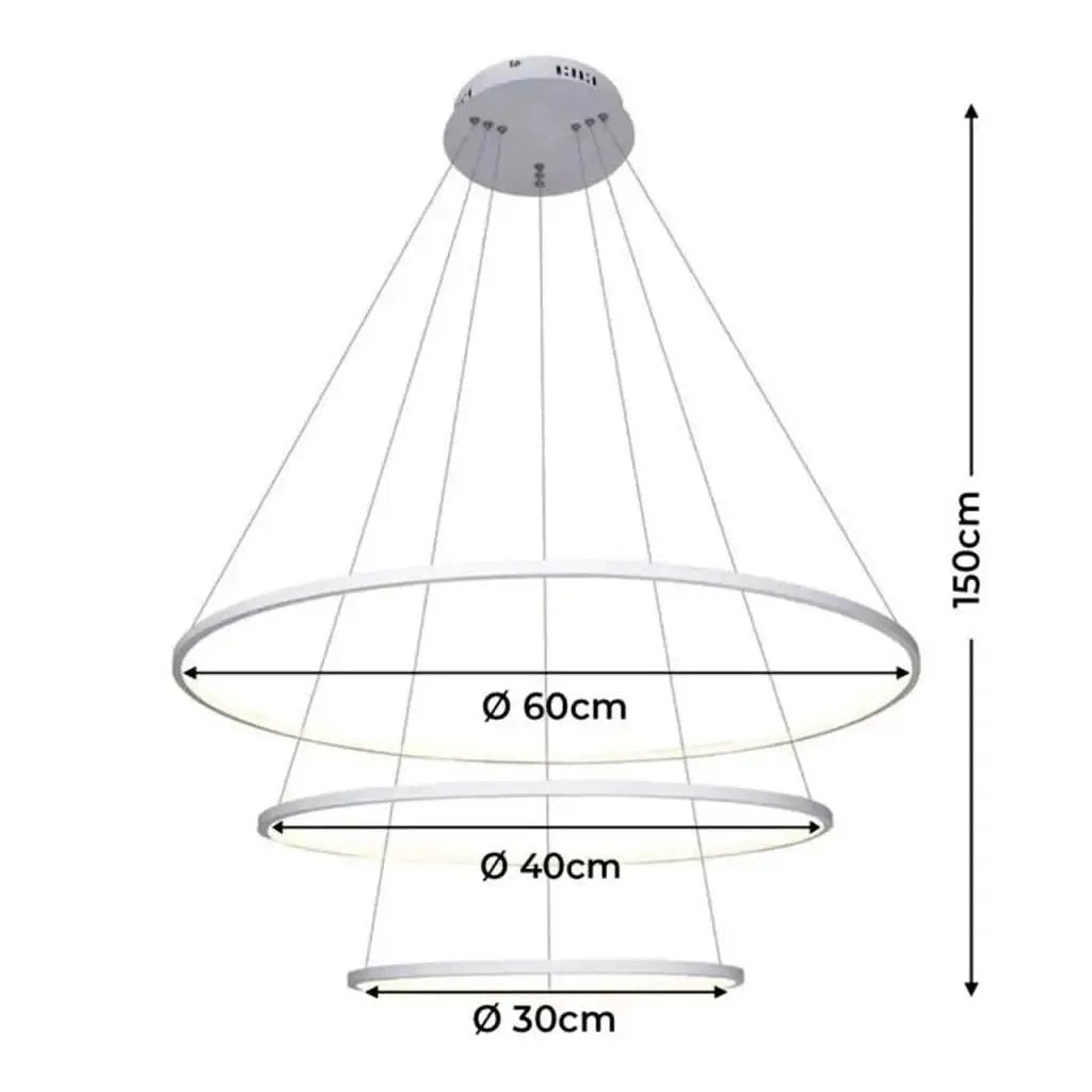 Moderne LED-Kronleuchter-Anhängerringe mit 3 Bögen und Steuerung – elegante und raffinierte Beleuchtung – mein Shop