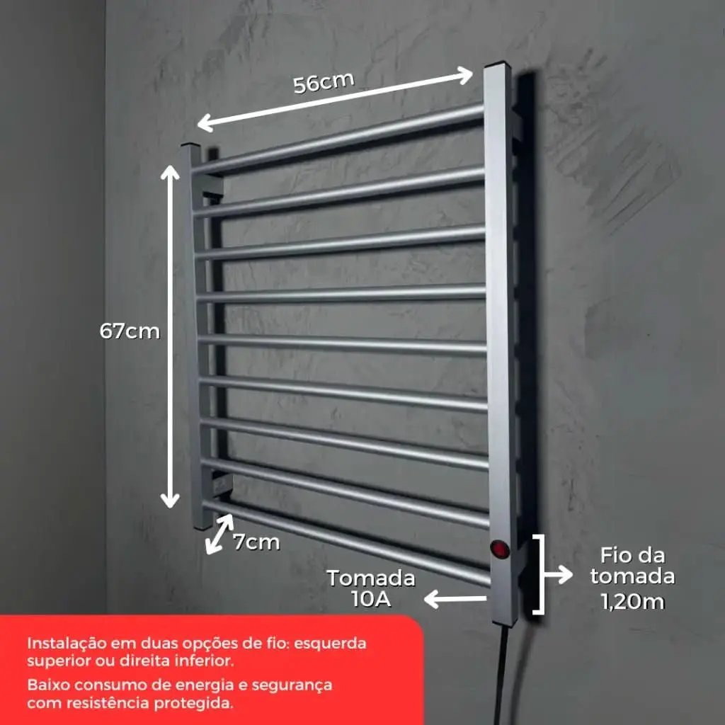 Thermo-Handtuchhalter aus Aluminium, Handtuchhalter aus Elektroholz zum Erhitzen und Trocknen von Handtüchern – Mein Shop