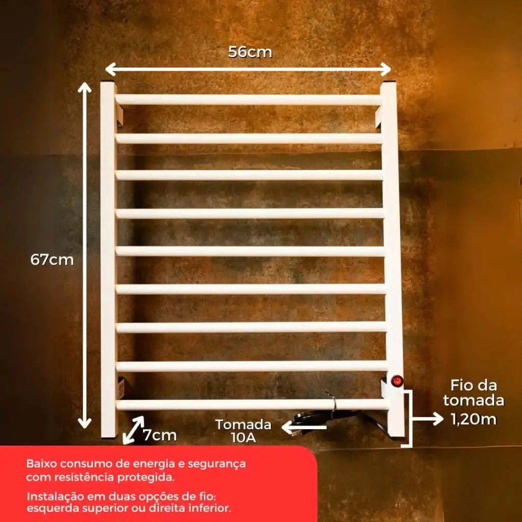 Thermo-Handtuchhalter aus Aluminium, Handtuchhalter aus Elektroholz zum Erhitzen und Trocknen von Handtüchern – Mein Shop