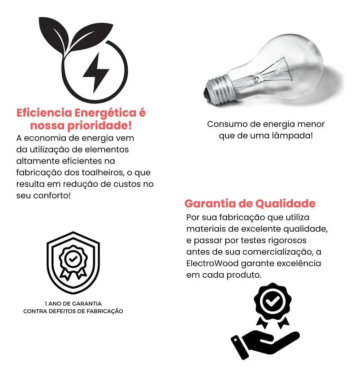 Toalheiro Térmico Alumínio Porta Toalha Electrowood Aquece e Seca Toalhas - Minha loja