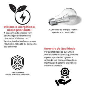 Toalheiro Térmico Alumínio Porta Toalha Electrowood Aquece e Seca Toalhas - Minha loja
