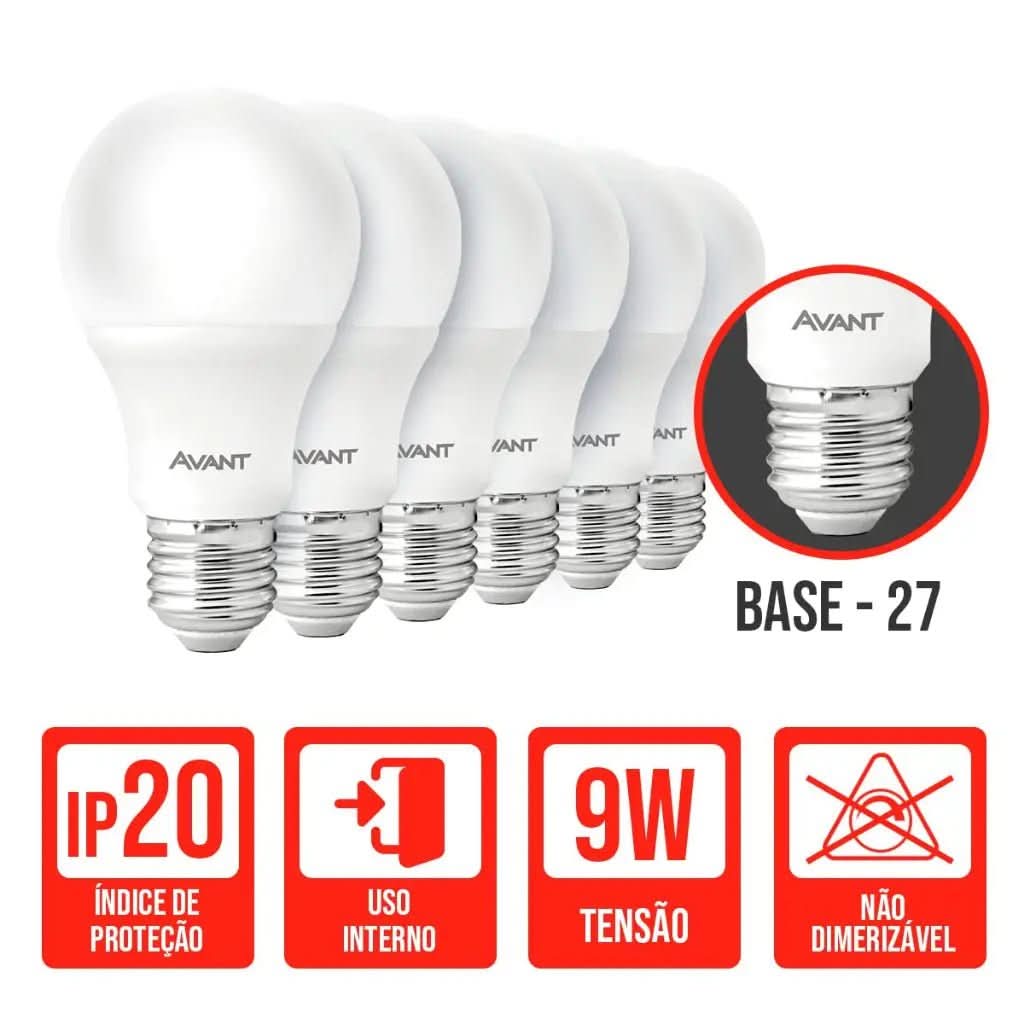 Kit 5 Lâmpadas LED Bulbo Branco Frio Avant - Iluminação Eficiente e Durável - Minha loja