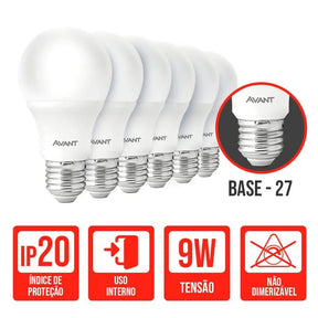 Kit 5 Lâmpadas LED Bulbo Branco Frio Avant - Iluminação Eficiente e Durável - Minha loja
