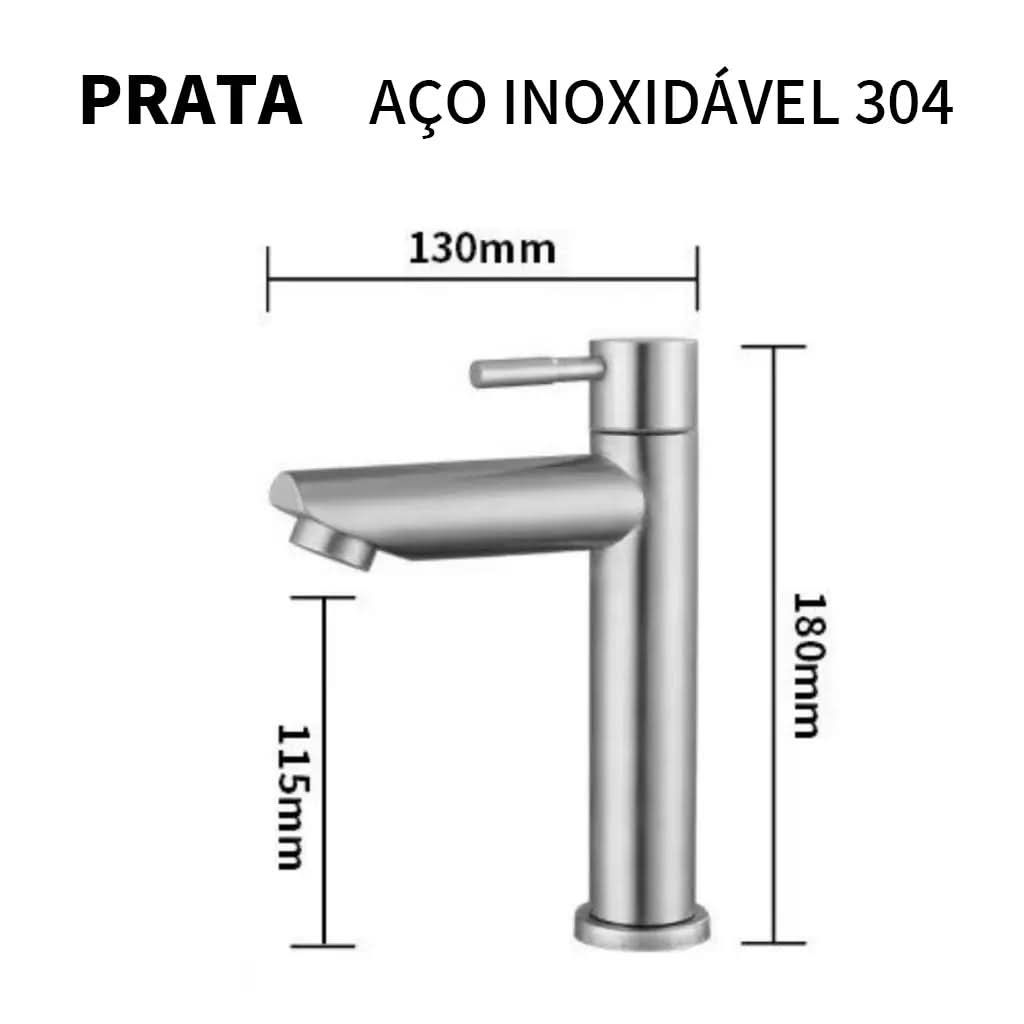 Torneira Banheiro Aço Inoxidável - Minha loja