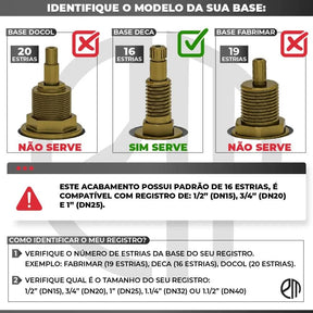 Acabamento de Registro Quadrado Dourado Brilhante - Minha loja