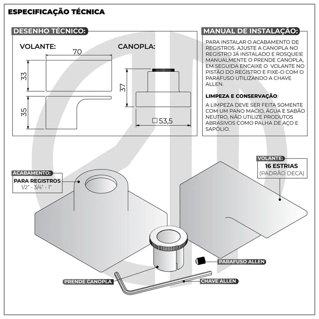 Acabamento Registro Alavanca Dourado Fosco Padrão Deca – Design Sofisticado e Funcional - Minha loja