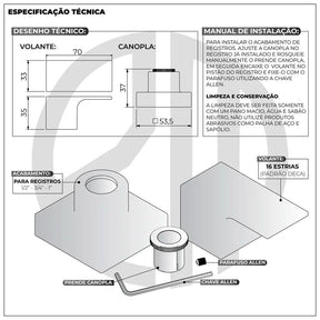 Acabamento Registro Alavanca Dourado Fosco Padrão Deca – Design Sofisticado e Funcional - Minha loja