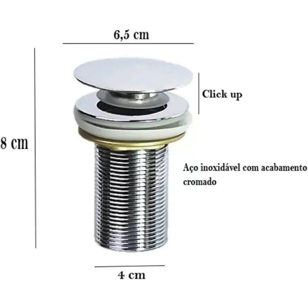 Válvula para Ralo Click Up Inteligente 1/4 - Veda Cheiro e Metal Inox de Alta Qualidade - Minha loja