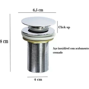 Válvula para Ralo Click Up Inteligente 1/4 - Veda Cheiro e Metal Inox de Alta Qualidade - Minha loja