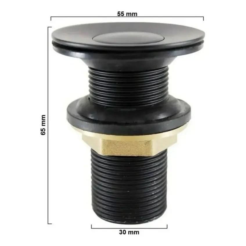 Válvula para Pia Click Up Inteligente 7/8 - Lavatório Banheiro E311 Preta - Design Funcional - Minha loja