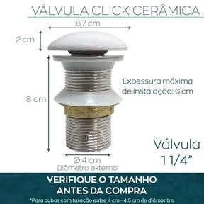 Válvula Click Cerâmica para Cuba de Banheiro – Durabilidade e Estilo - Minha loja