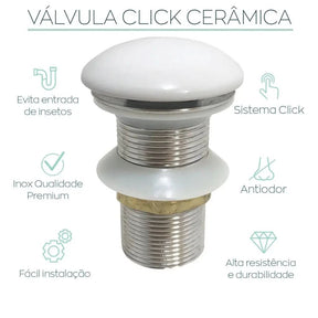 Válvula Click Cerâmica para Cuba de Banheiro – Durabilidade e Estilo - Minha loja