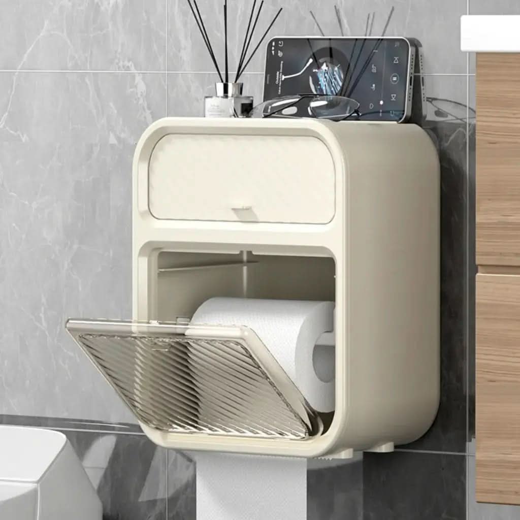 Porta Papel Higiênico de Parede Moderno com Suporte Celular e Detergente - Minha loja