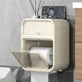 Porta Papel Higiênico de Parede Moderno com Suporte Celular e Detergente - Minha loja