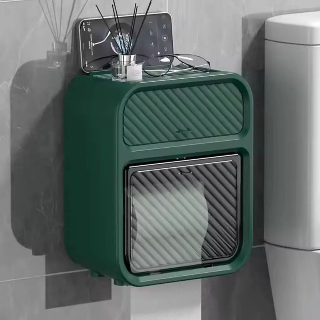 Porta Papel Higiênico de Parede Moderno com Suporte Celular e Detergente - Minha loja