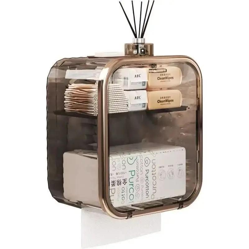 Badezimmer-Toilettenpapierhalter mit Spender und integriertem Organizer – Mein Shop