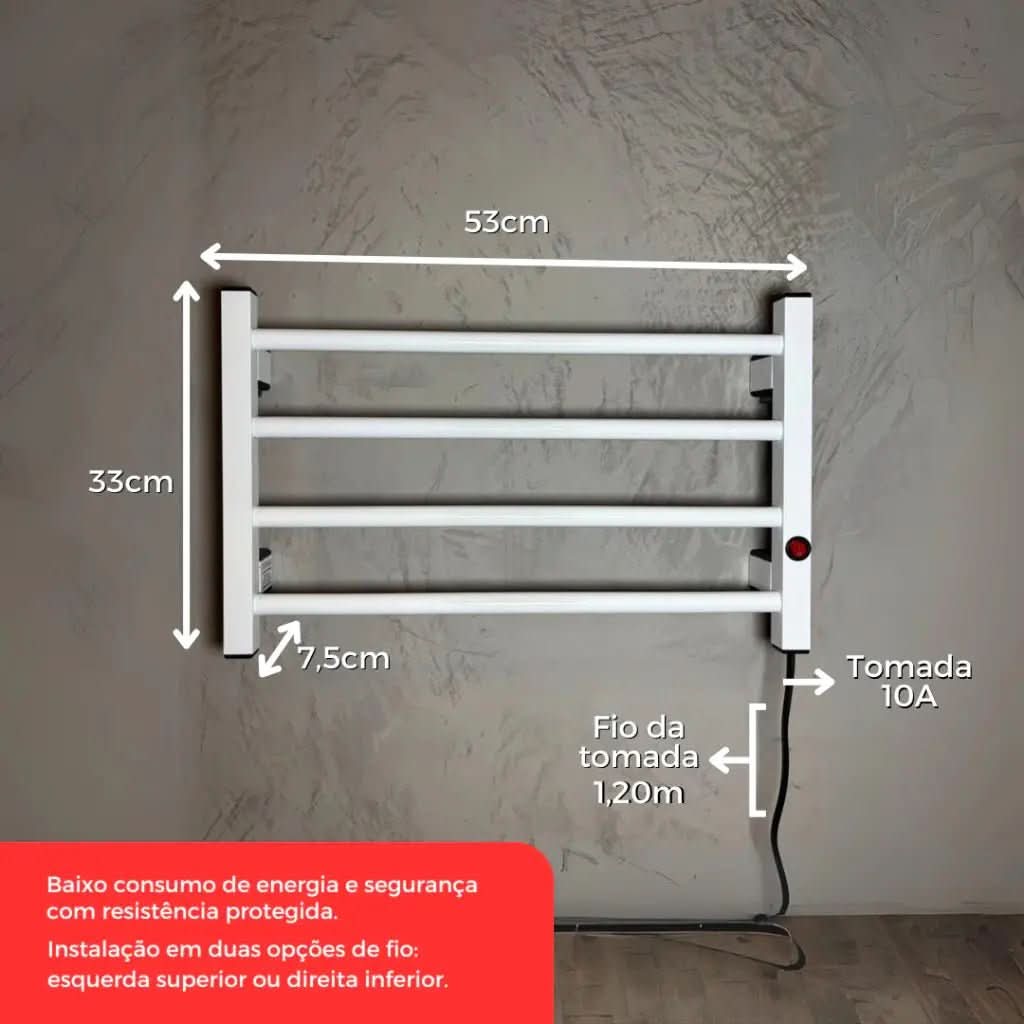 Toalheiro Térmico Porta Toalha Electrowood – Aquece e Seca Toalhas - Minha loja