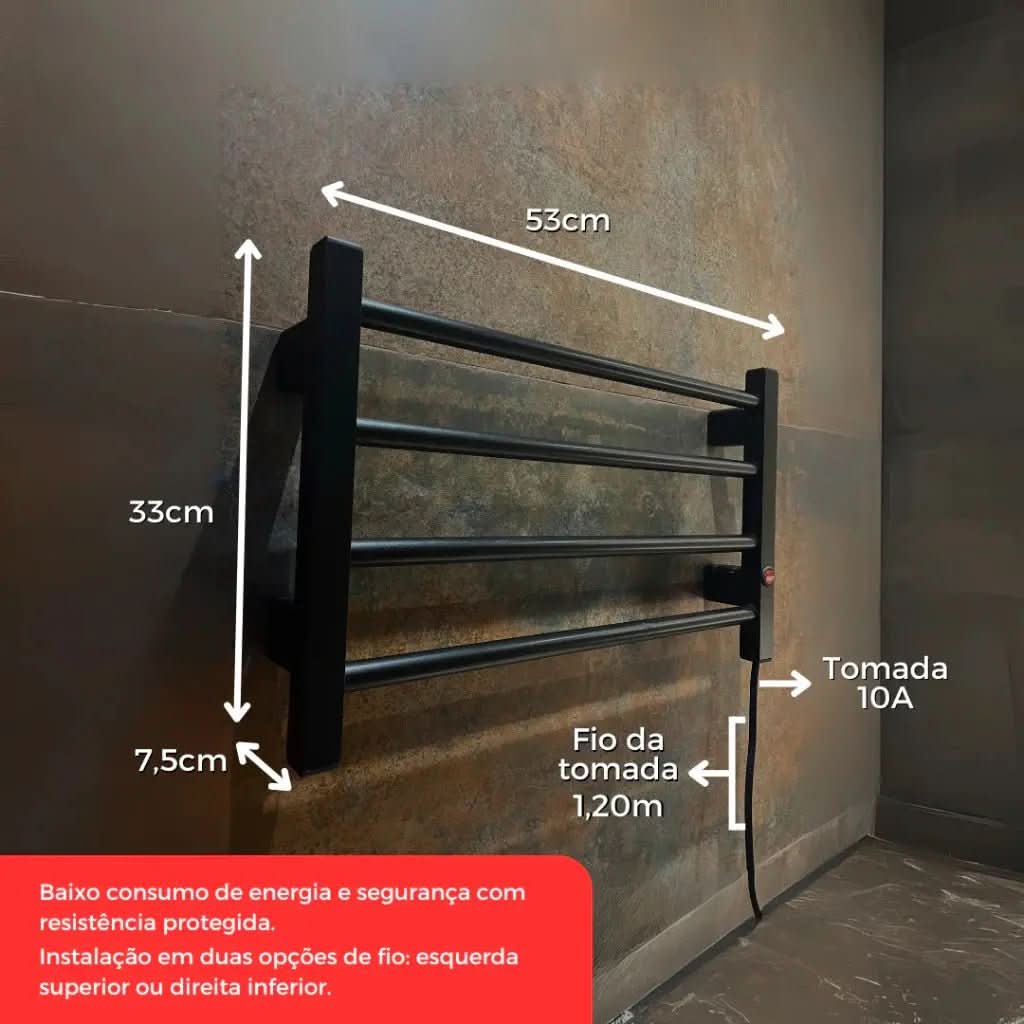Toalheiro Térmico Porta Toalha Electrowood – Aquece e Seca Toalhas - Minha loja