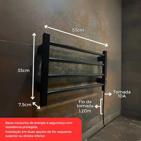 Toalheiro Térmico Porta Toalha Electrowood – Aquece e Seca Toalhas - Minha loja
