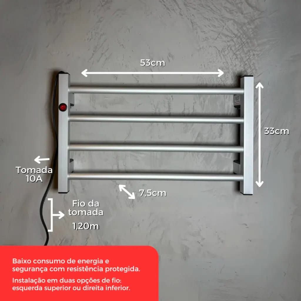 Toalheiro Térmico Porta Toalha Electrowood – Aquece e Seca Toalhas - Minha loja
