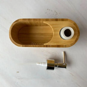 Dispenser Porta Detergente E Esponja Com Valvula Bambu Kit Pia Cozinha - Minha loja