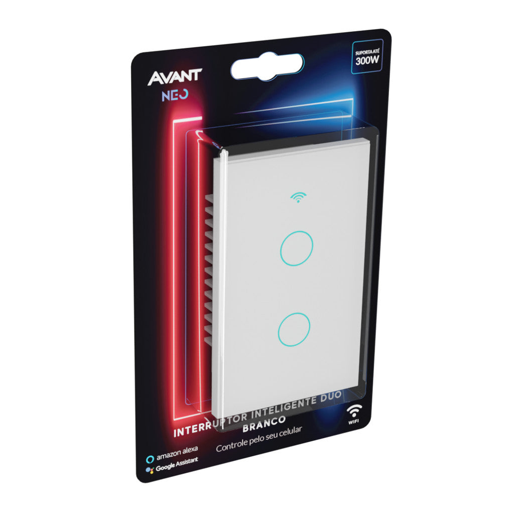 Interruptor Inteligente Touch Smart WiFi com 1, 2 ou 3 botões Branco Avant Neo - Minha loja