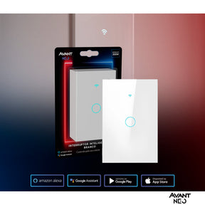 Interruptor Inteligente Touch Smart WiFi com 1, 2 ou 3 botões Branco Avant Neo - Minha loja