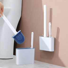 2 em 1 Escova de Silicone para Vaso Sanitário - Base de Banheiro Privada, Alta Eficiência - Minha loja