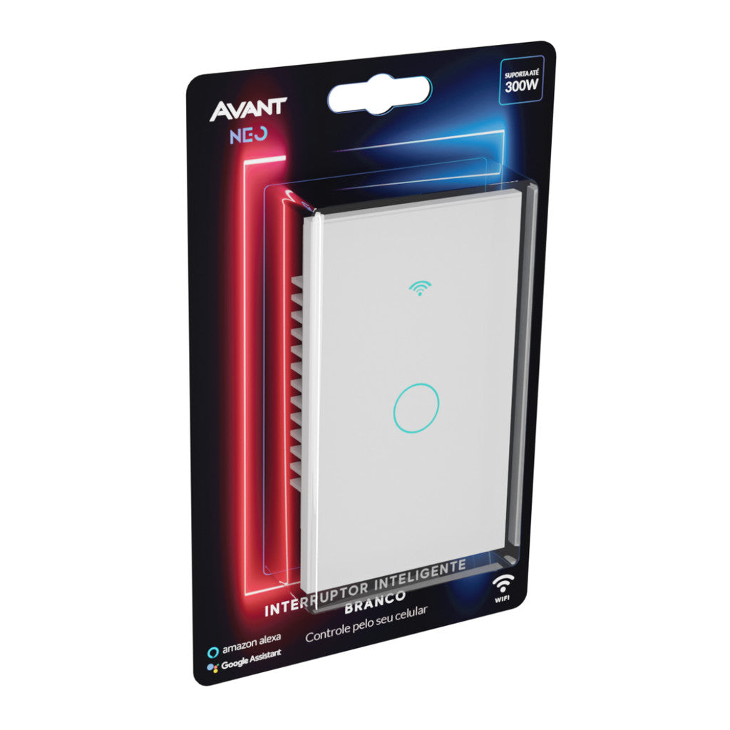 Interruptor Inteligente Touch Smart WiFi com 1, 2 ou 3 botões Branco Avant Neo - Minha loja